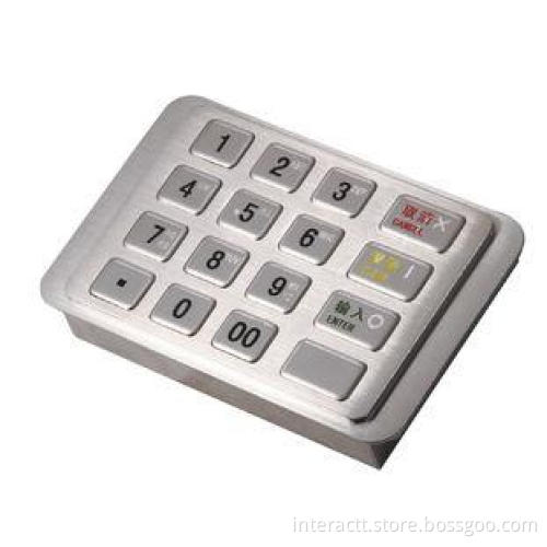 IP65 Dust-free Stainless Encrypting Keypad PCI EPP With Rem